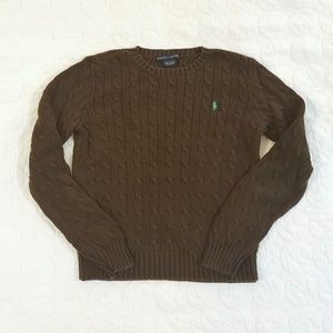 Ralph Lauren Chocolate Brown Cable Sweater Medium